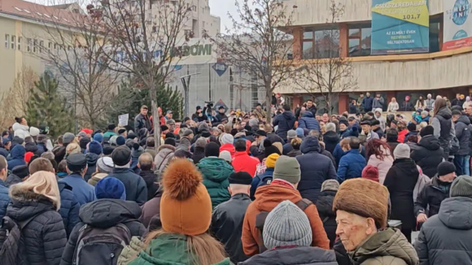 Protest la Miercurea Ciuc. Foto: Facebook