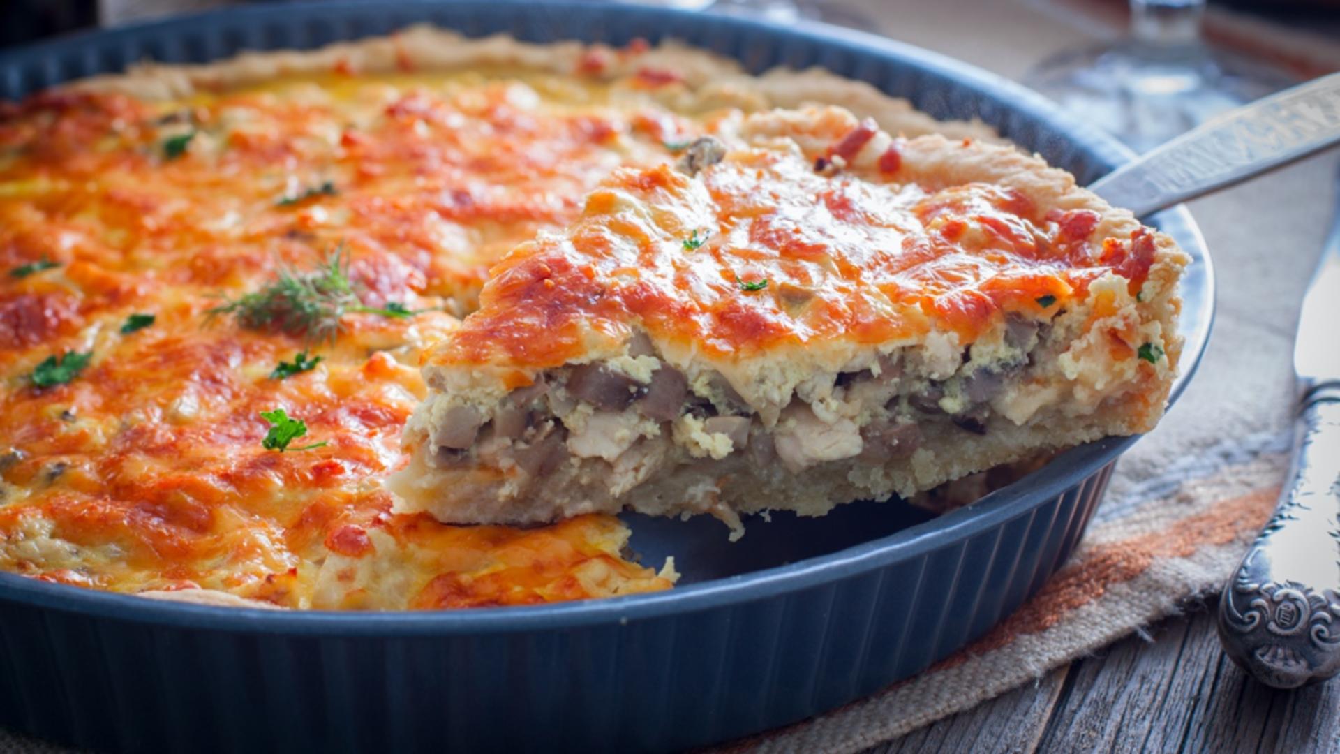 Tartă de pui și ciuperci