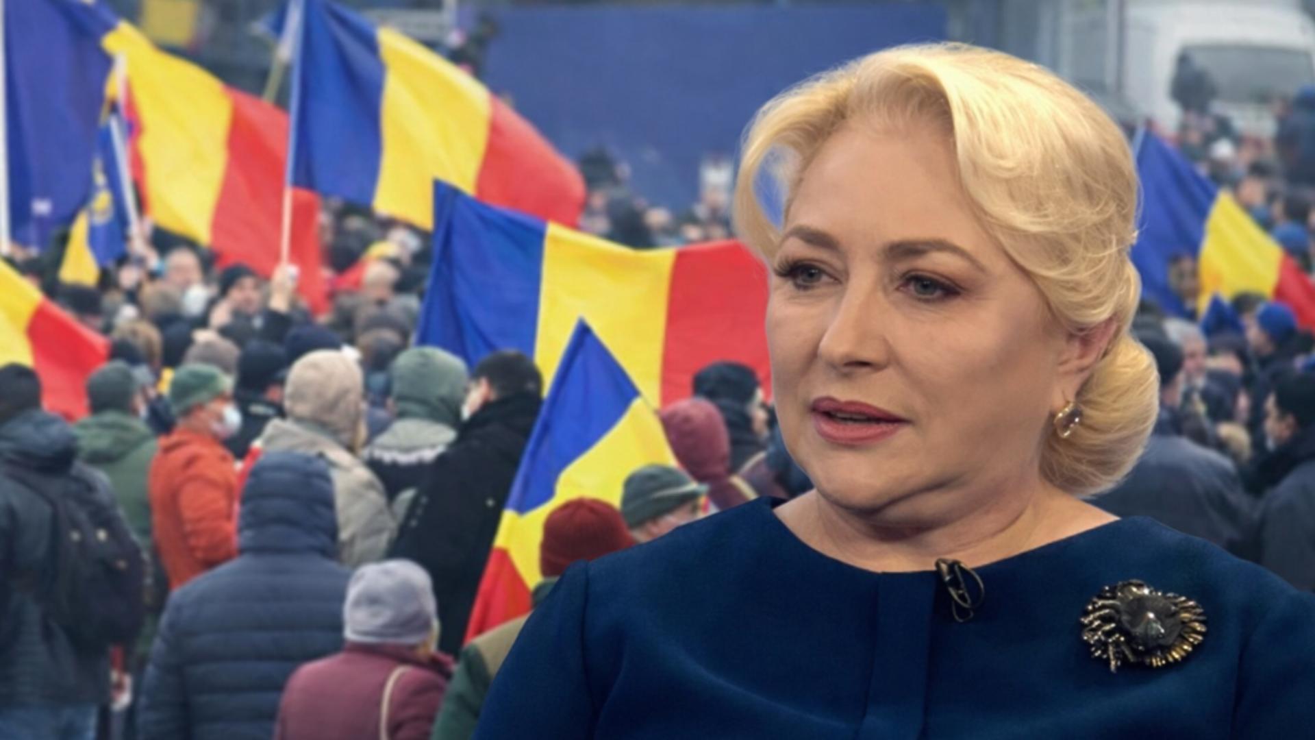 Ce părere are Viorica Dăncilă despre protestele de mare amploare din Capitală.