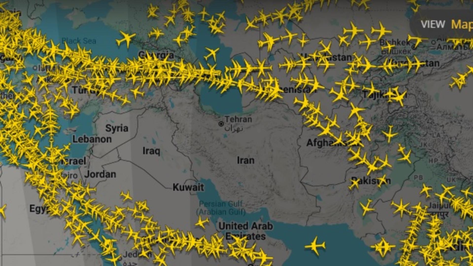 Blocaj masiv în Orientul Mijlociu. 8 state și-au închis spațiul aerian, mii de pasageri, blocați pe aeroporturi - HARTĂ