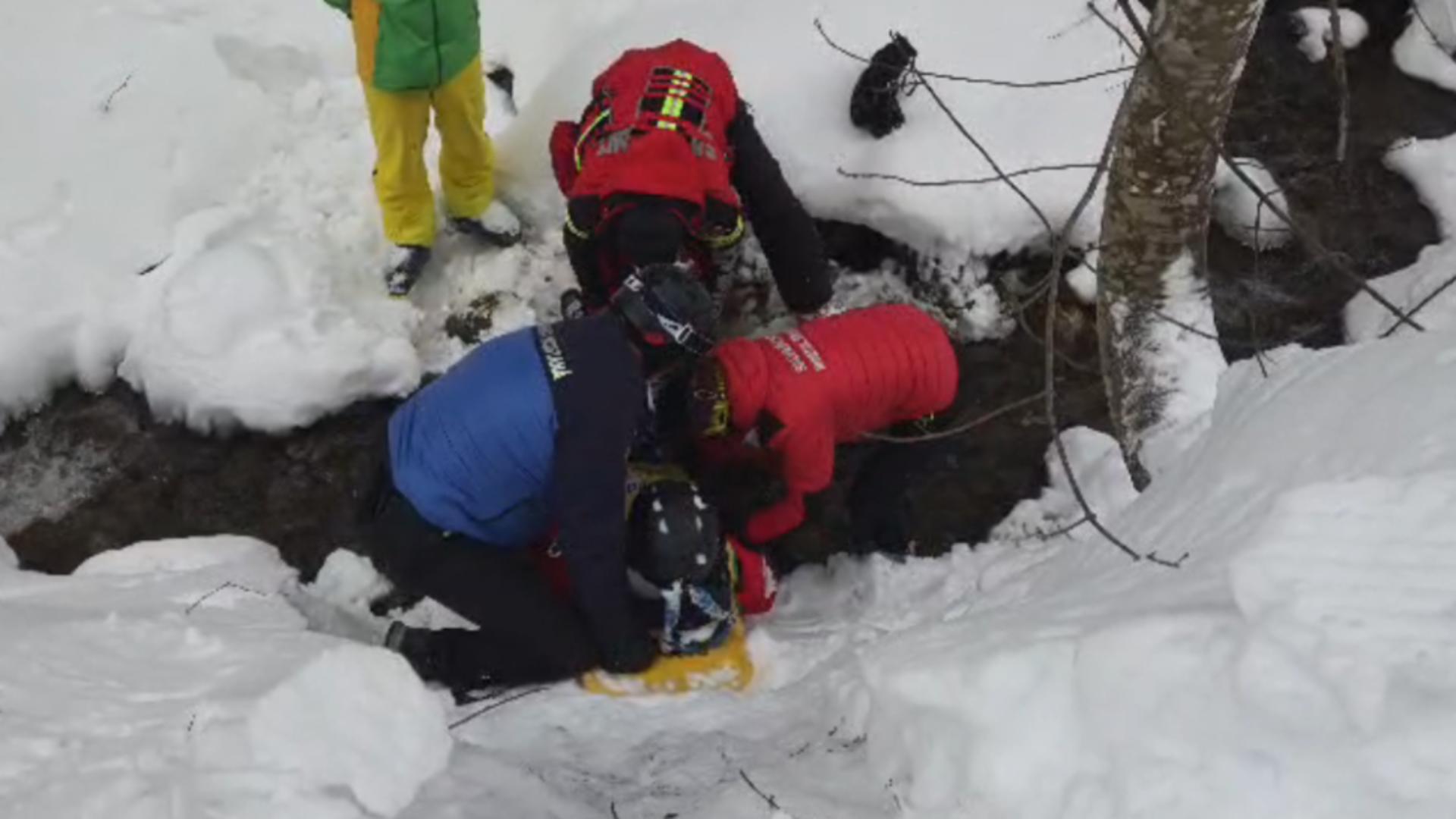 Schior căzut în albia unui pârâu din Predeal, salvat de jandarmi.