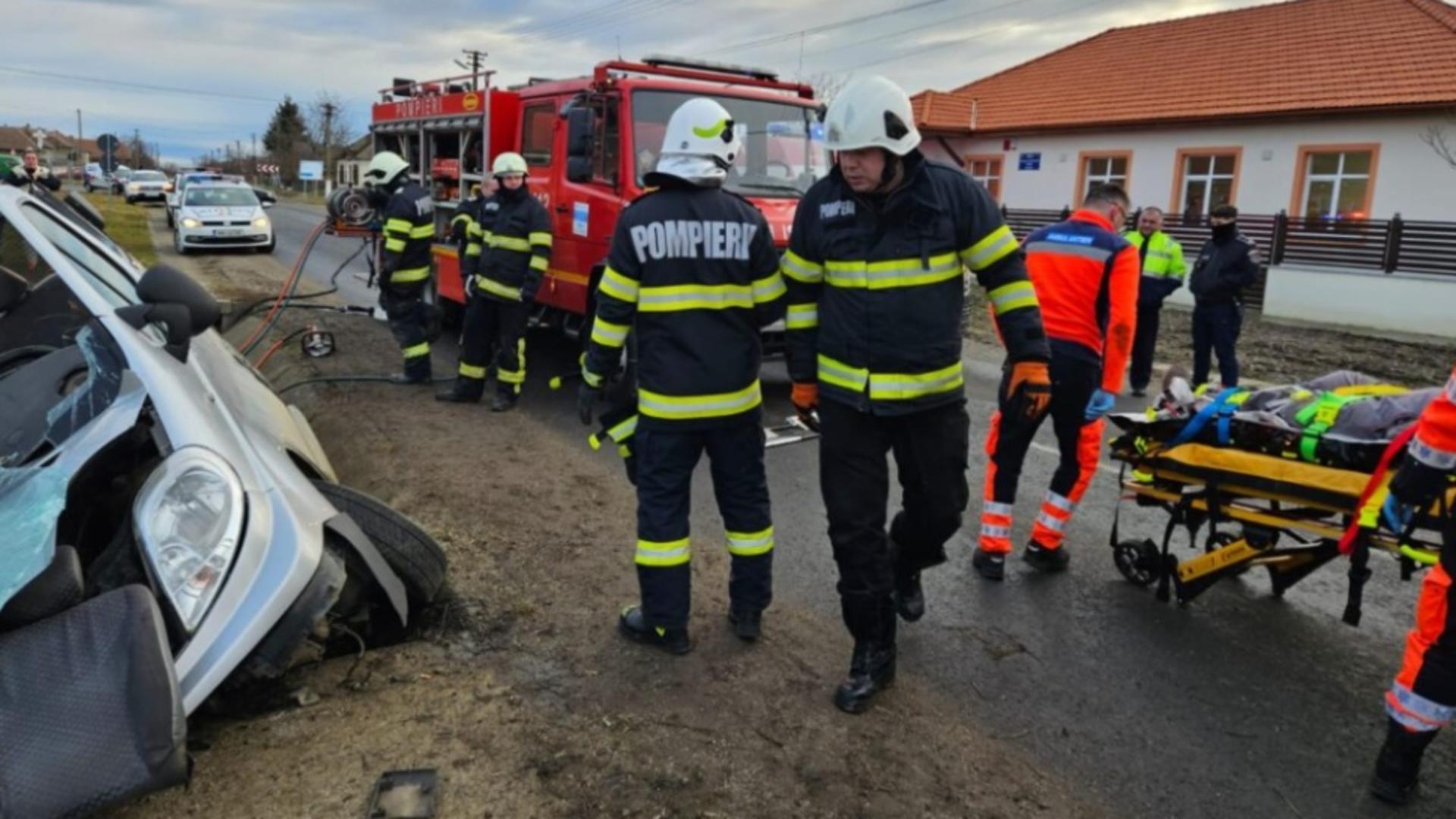 Accident grav între Corod și Culciu Mic: cinci persoane rănite, dintre care trei minori/ Captură foto Gazeta de Nord-Vest