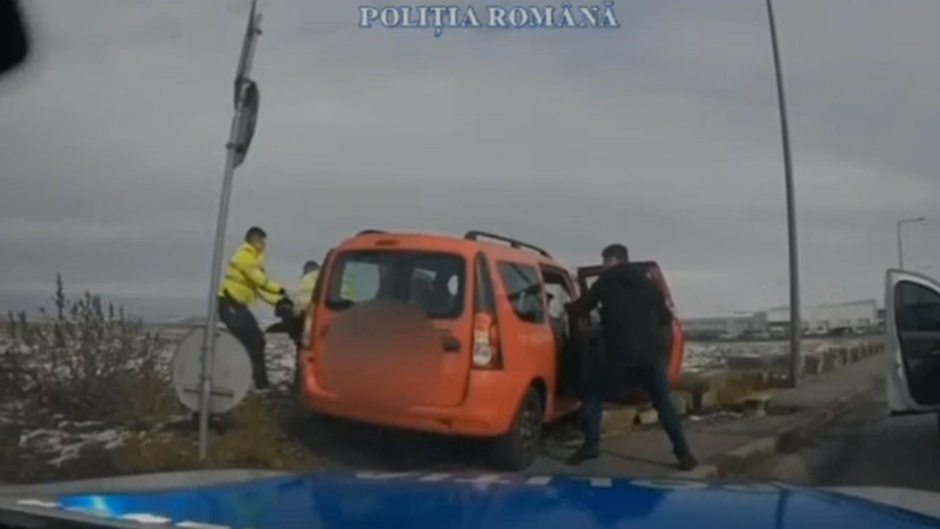 Sibian, fără permis, aflat la volanul unei mașini furate, reținut după o urmărire ca în filme.