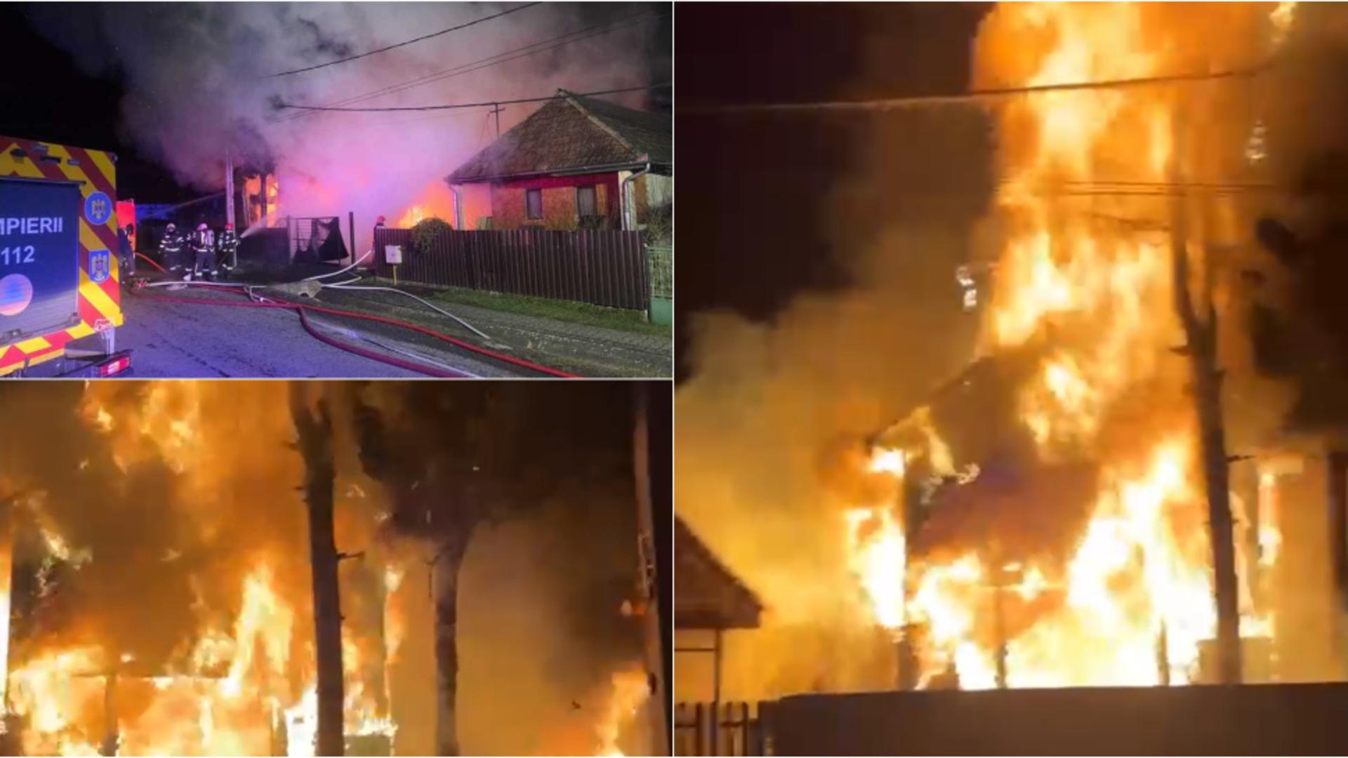 Incendiu puternic în județul Mureș