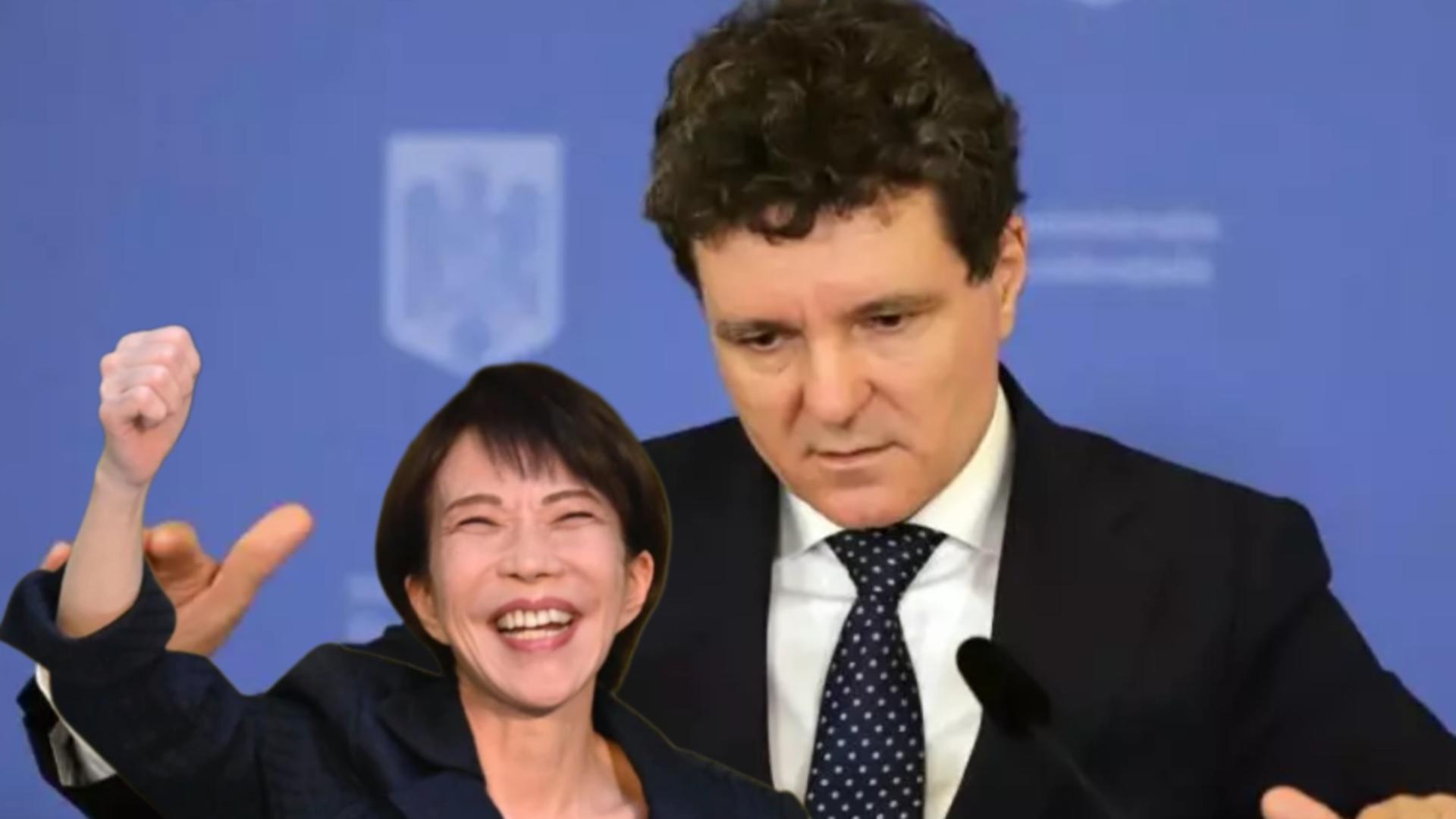 Nicușor Dan o felicită pe Sanae Takaichi, premierul Japoniei.