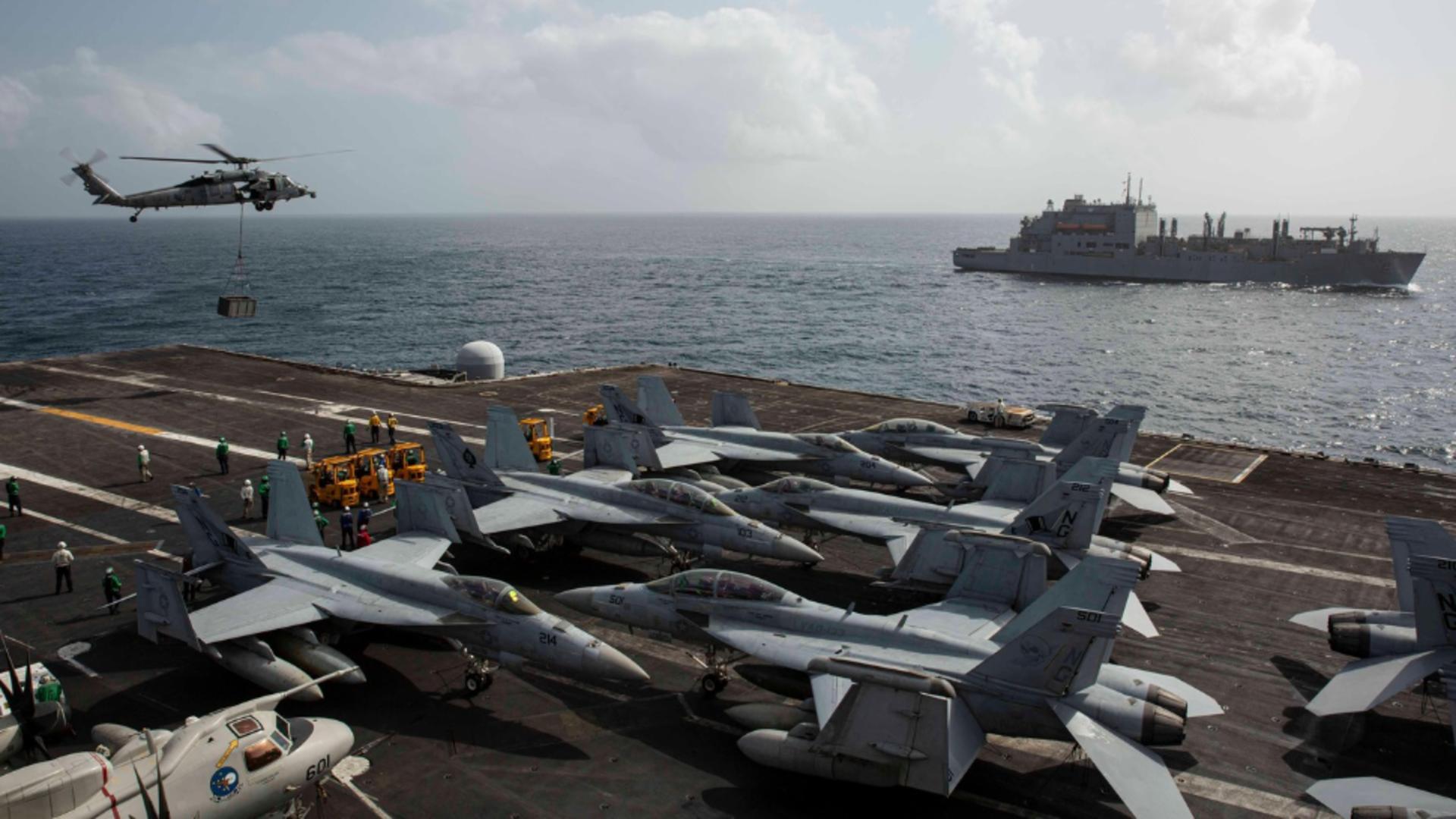 Americanii au doborât o dronă iraniană care se îndrepta către portavionul Abraham Lincoln. Foto/Profimedia