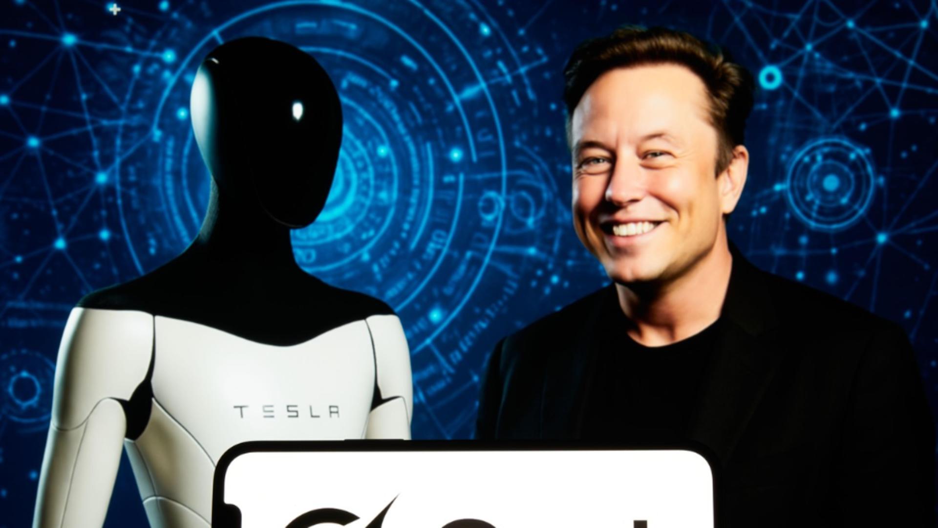 Elon Musk și robotul Optimus. Foto: Profimedia