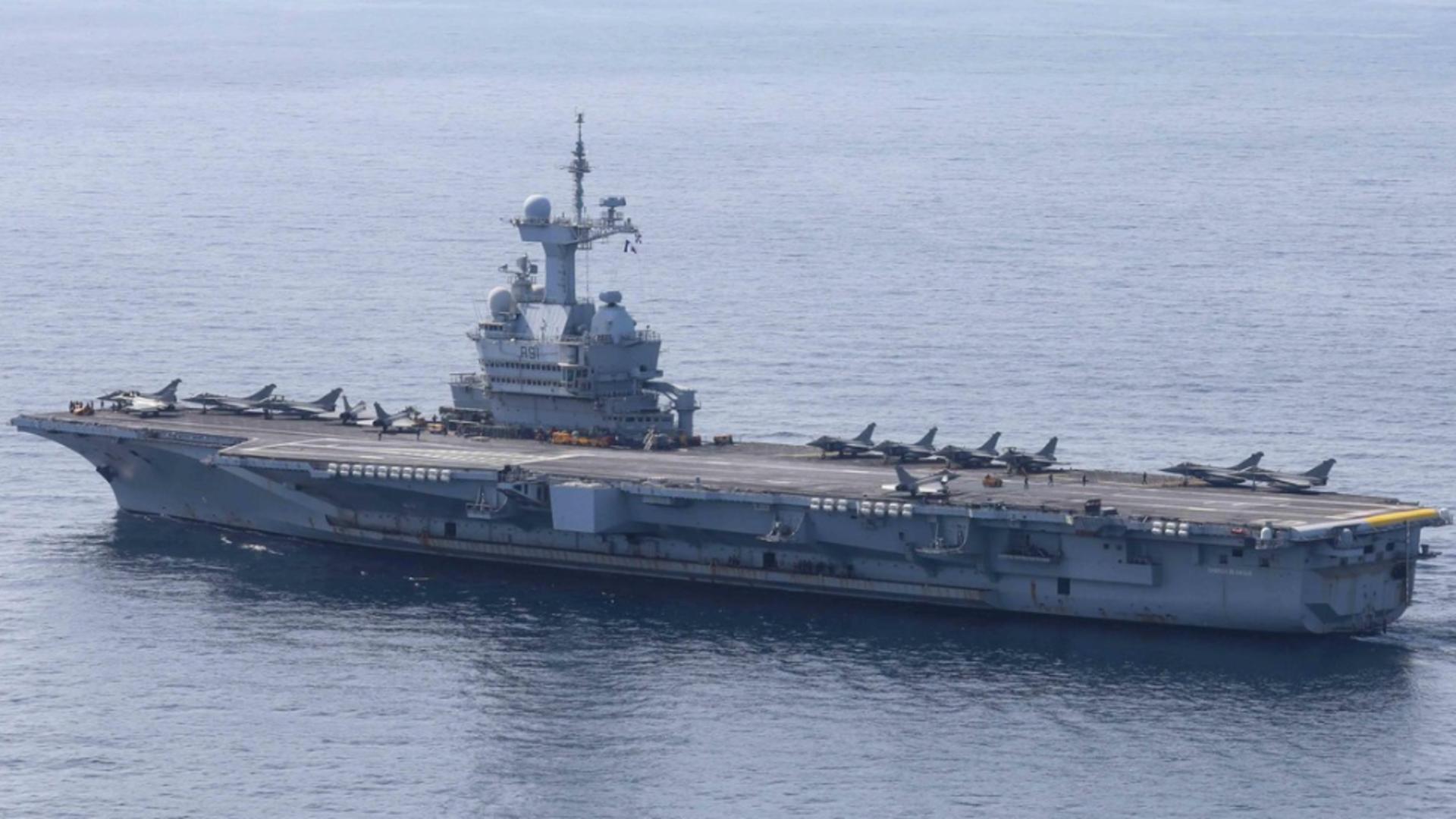 Portavionul francez Charles De Gaulle. Foto: Profimedia