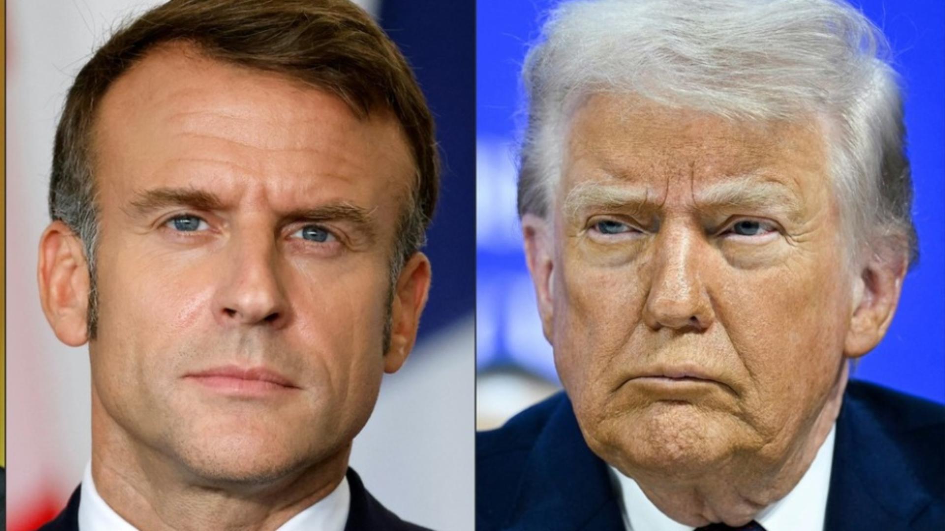Donald Trump și Emmanuel Macron. Foto: Profimedia