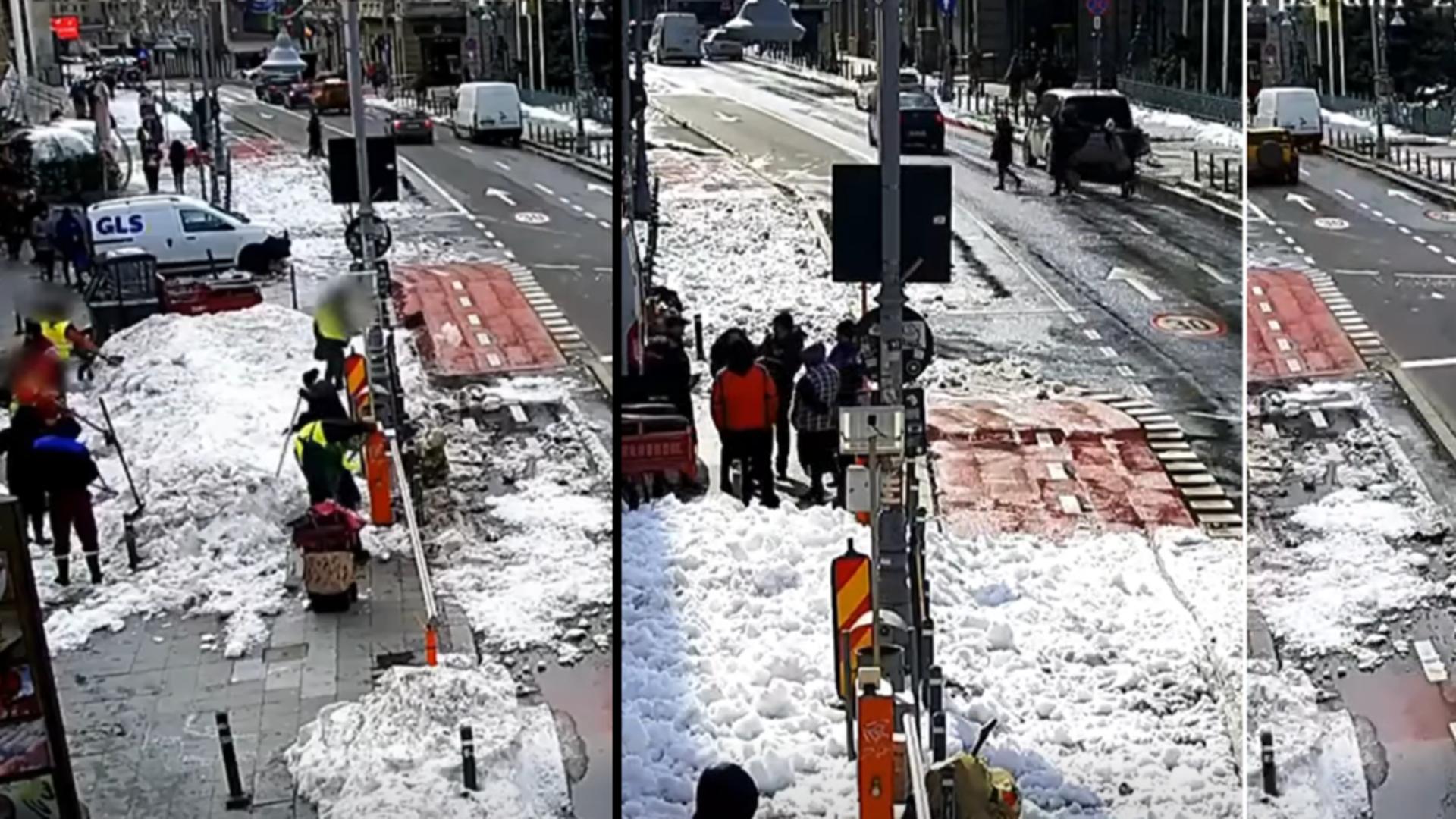 Imagini surpinse de camerele de supraveghere ale Primăriei Capitalei