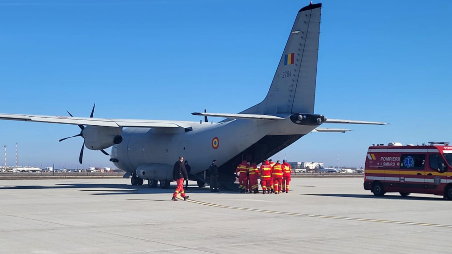 Doi pacienți cu arsuri grave, transportați de urgență în Belgia cu o aeronavă Spartan