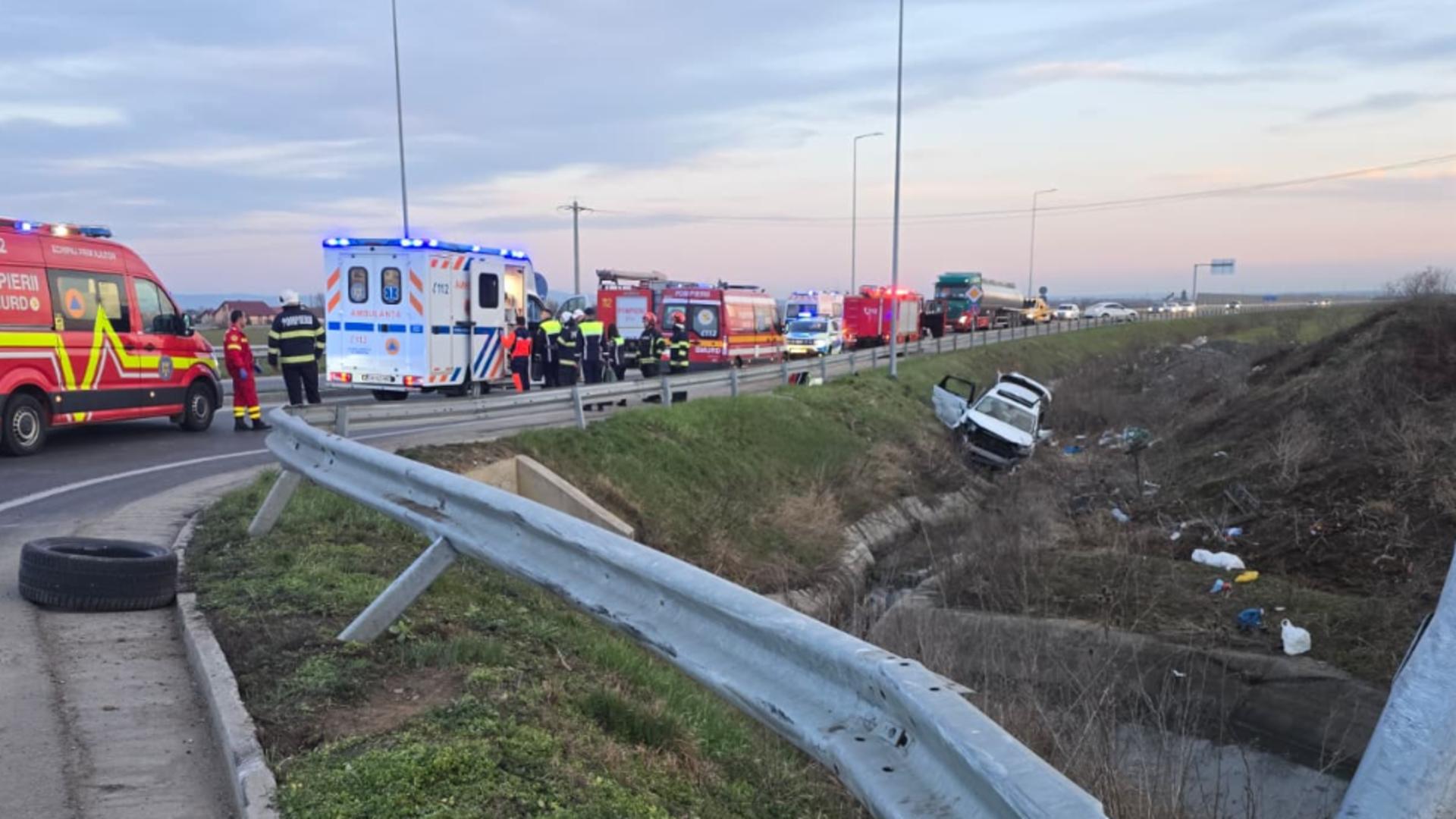 Accident grav pe Centura Satu Mare. Sursa foto: Satumaremedia.ro.