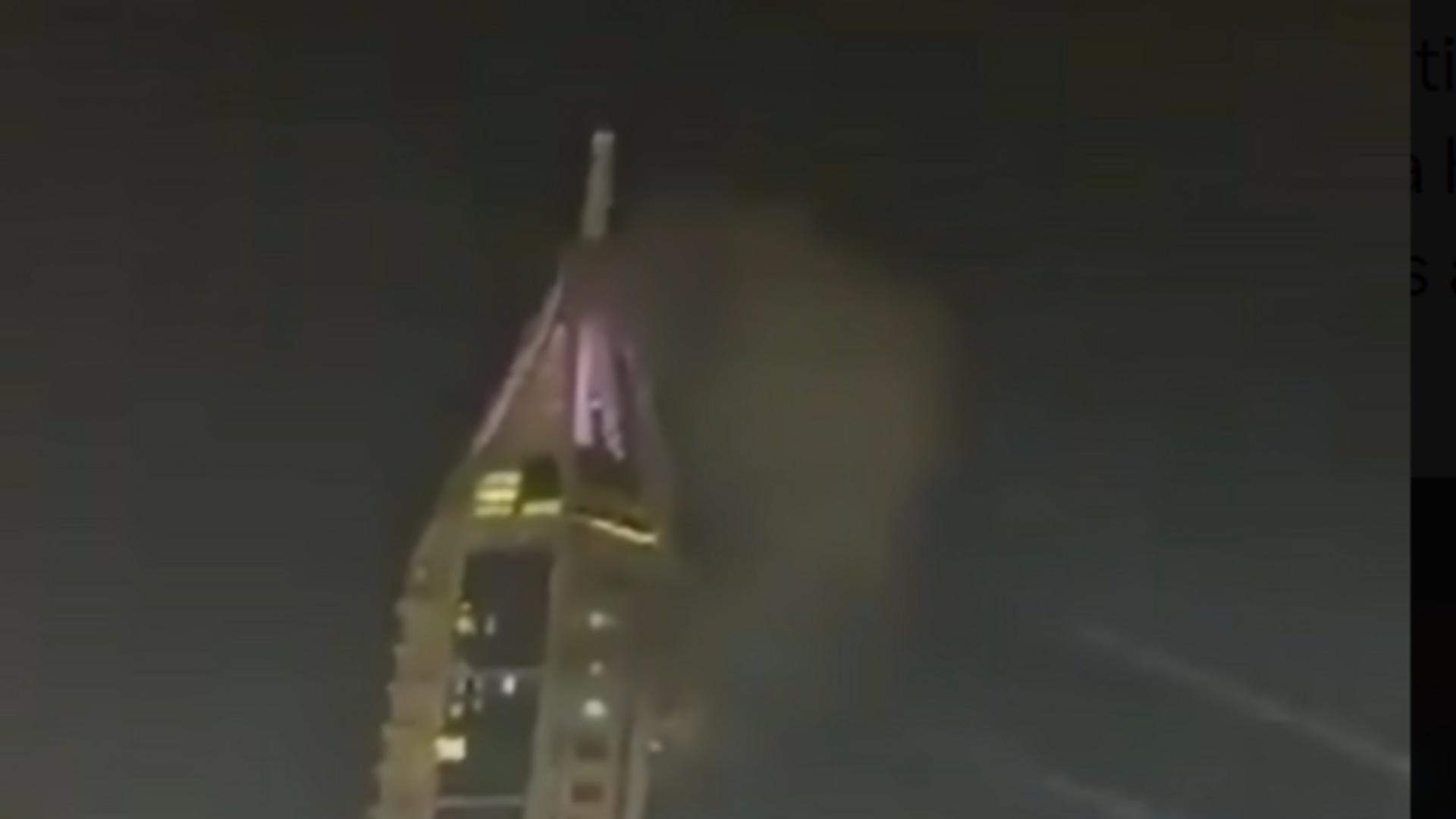 Resturile unei drone au lovit un zârgie-nori din Dubai Marina!