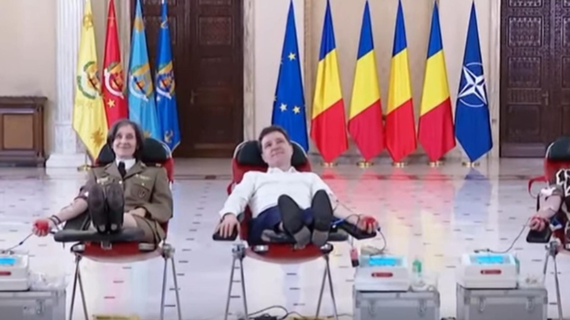 Nicușor Dan a donat sânge chiar la Palatul Cotroceni.