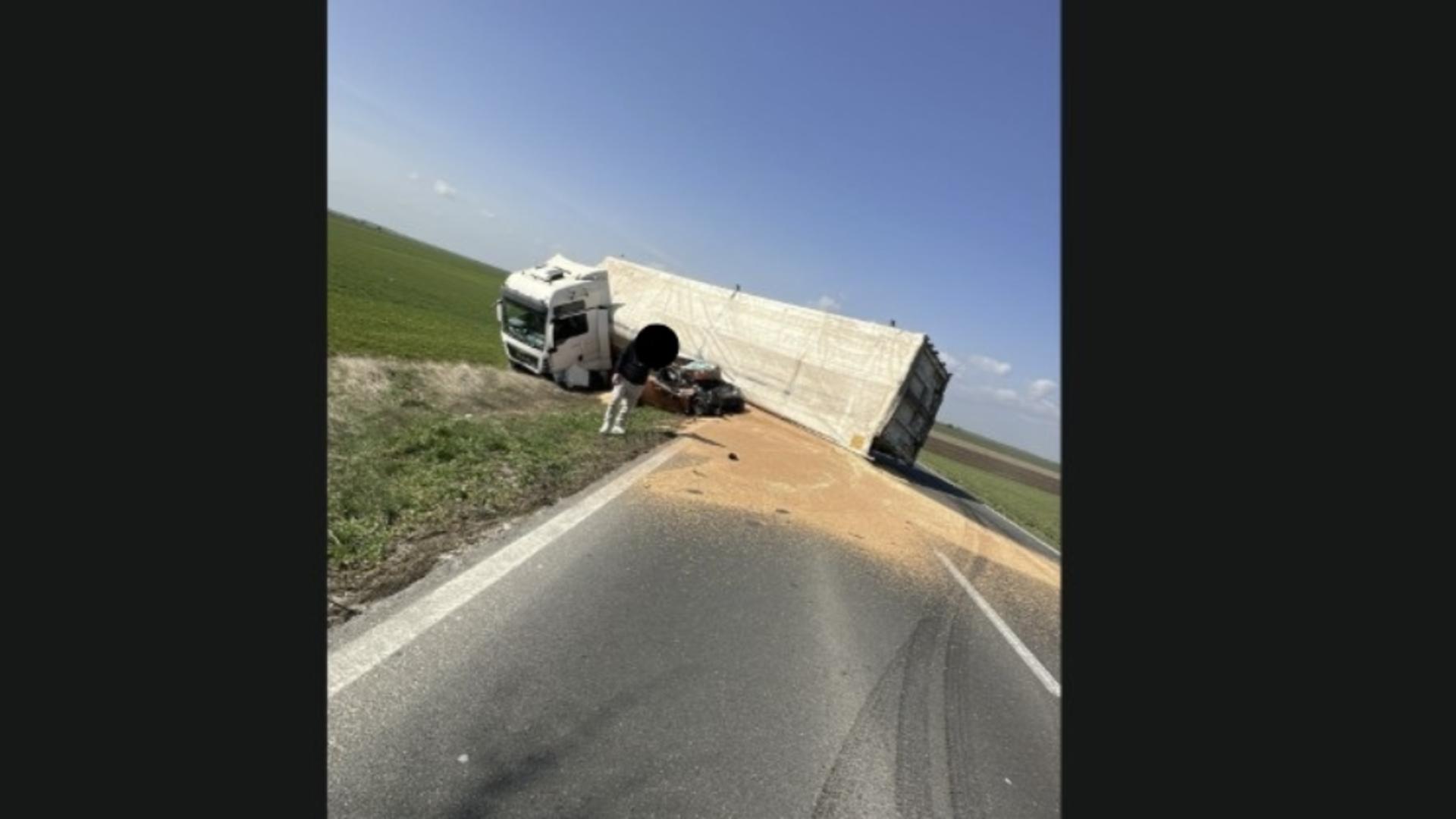 Accident devastator în Dobrogea. Sursa foto: Ziuaconstanta.ro.