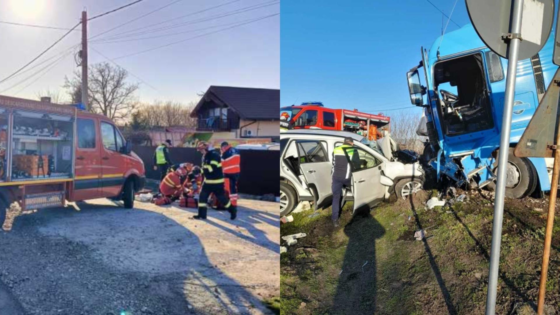 Accident deosebit de grav în județul Brăila. FOTO: ISU