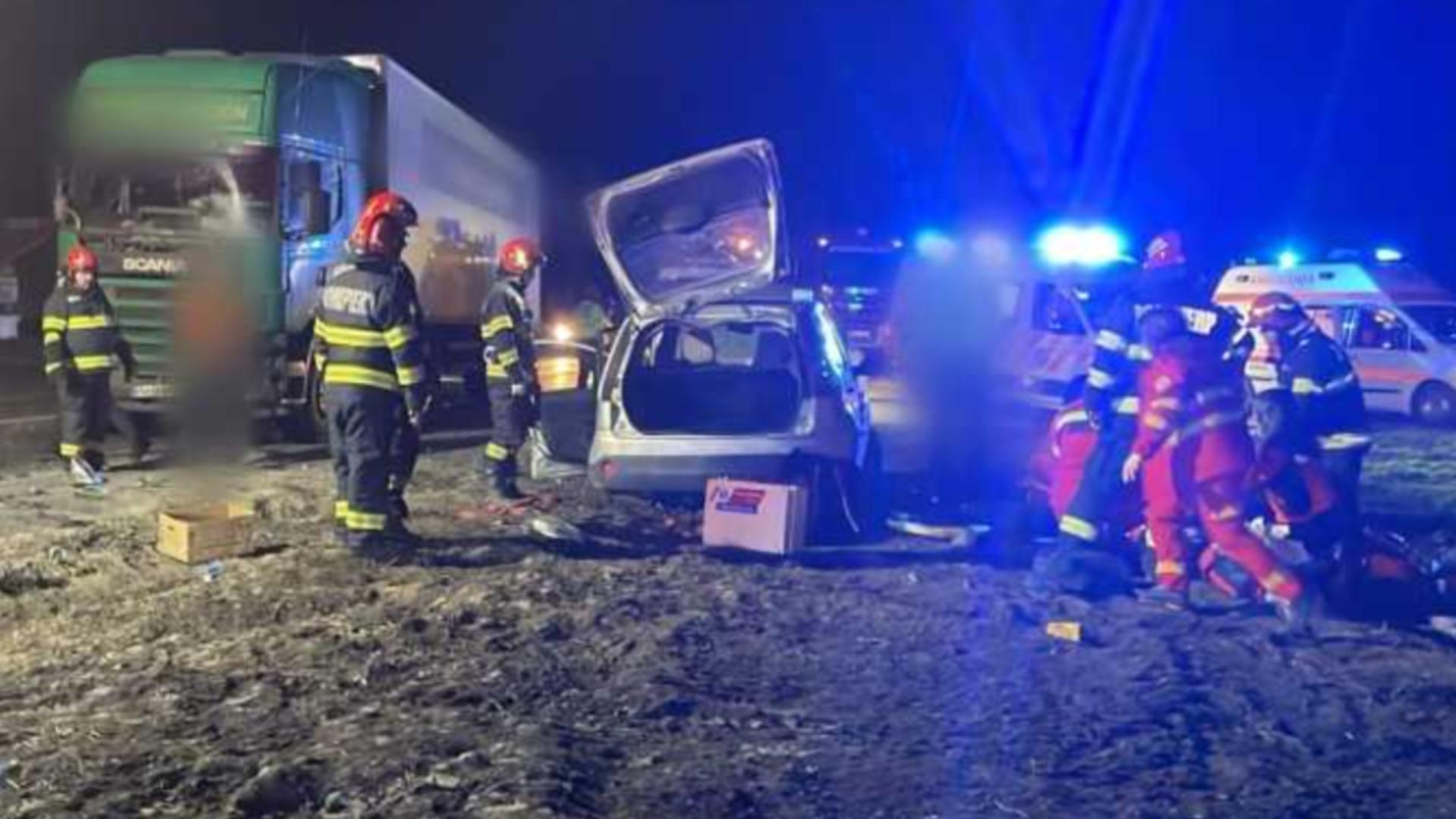 Accident grav pe DN 1B, în județul Prahova. FOTO: ISU Prahova