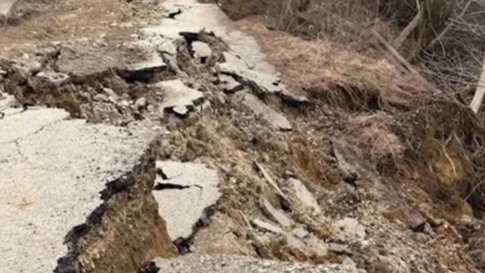 Alunecare periculoasă de teren în Slatina.