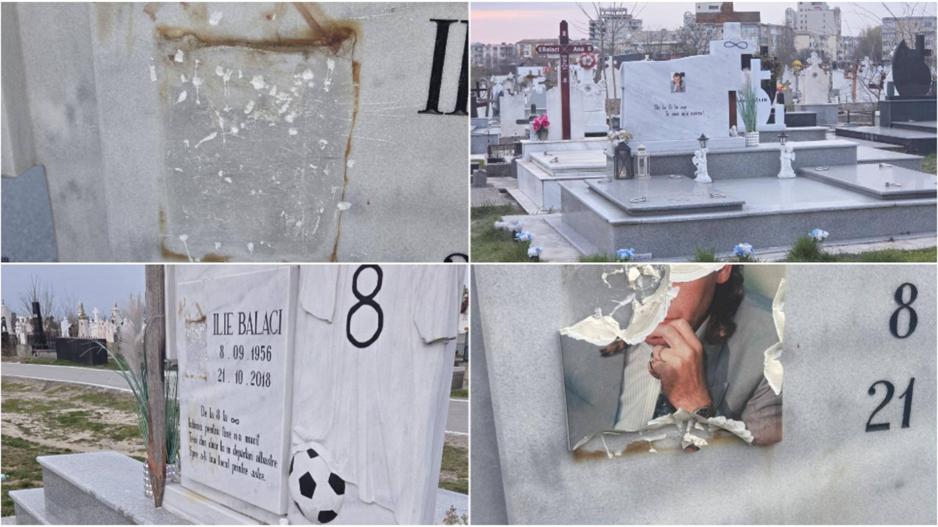 Mormântul fotbalistului Ilie Balaci a fost vandalizat. FOTO: Sport.ro