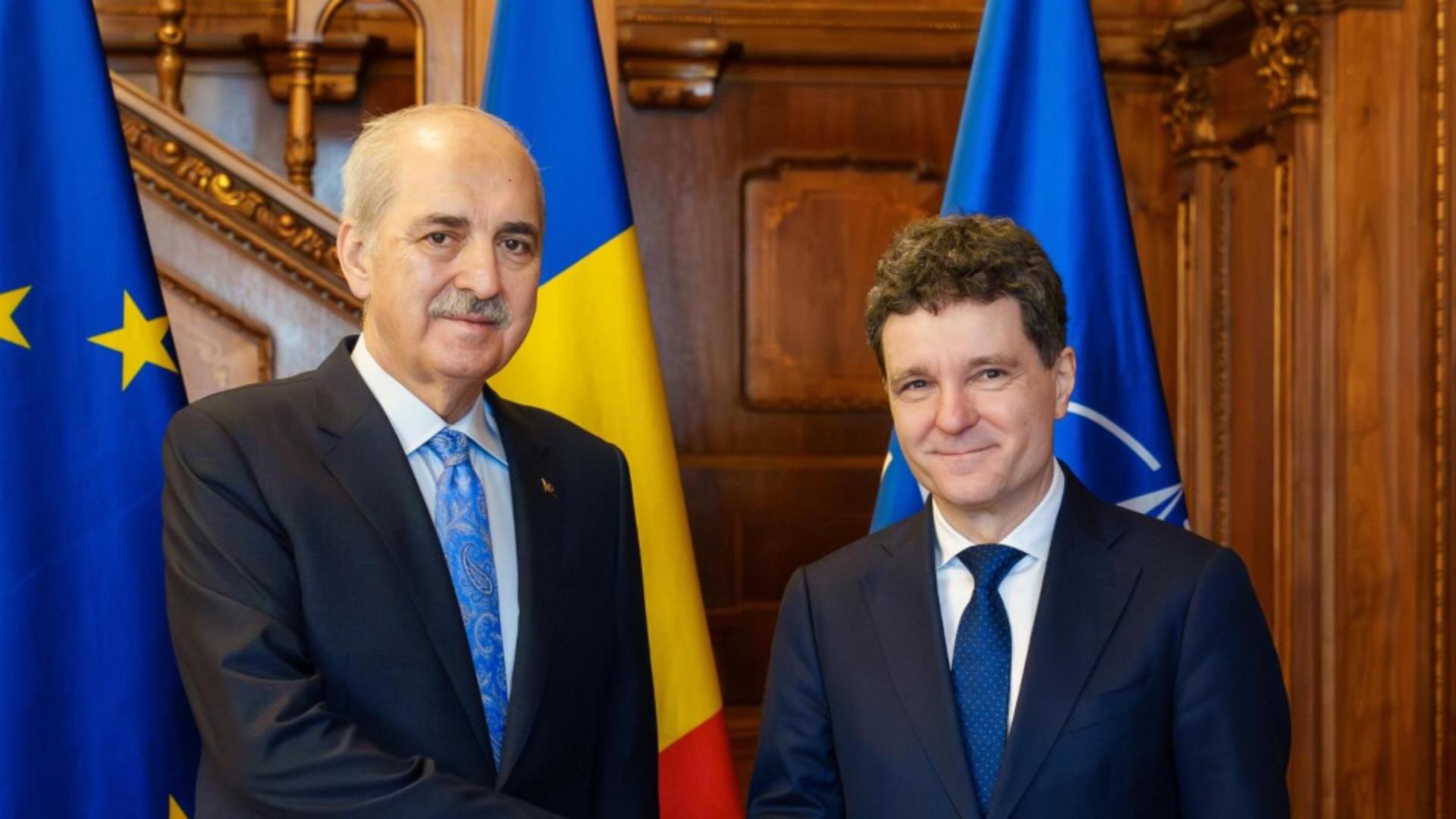 Nicușor Dan, întâlnire cu președintele Marii Adunări Naționale a Turciei. FOTO: Facebook