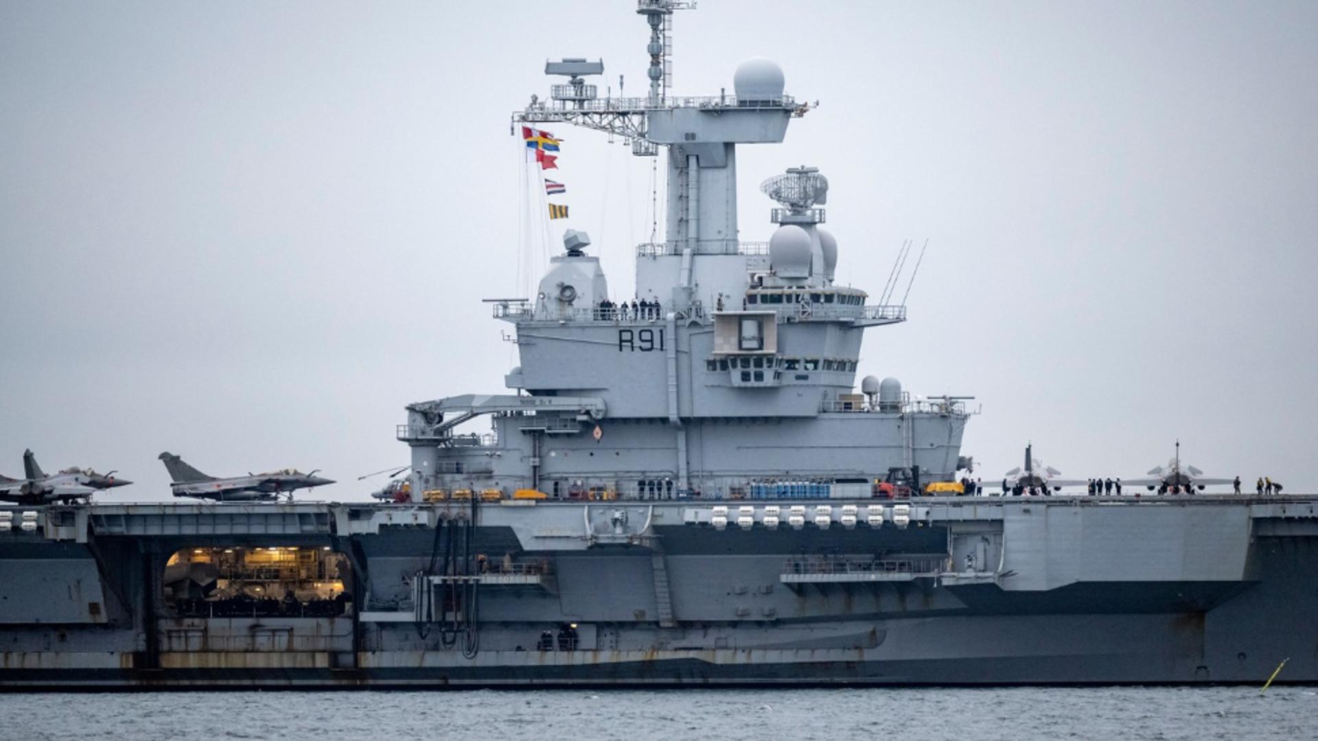 Portavionul francez Charles De Gaulle. Foto: Profimedia