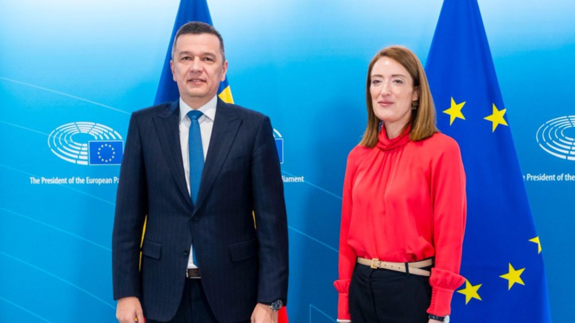 Șefa Parlamentului European îi cere stabilitate lui Sorin Grindeanu. FOTO: X