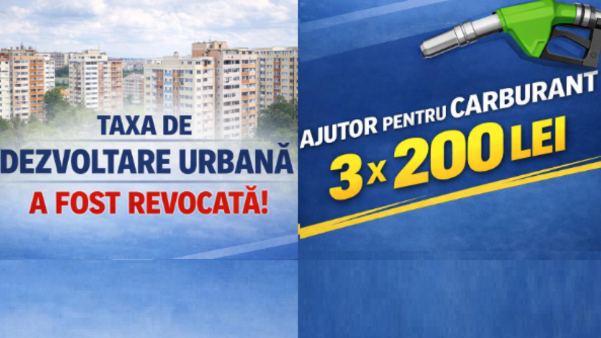 Taxa de dezvoltare urbană a fost revocată. Cetățenii din Sectorul 4 vor primi un sprijin financiar de 600 de lei, pentru achiziția de carburanți. Ambele măsuri intră în vigoare de la 1 aprilie