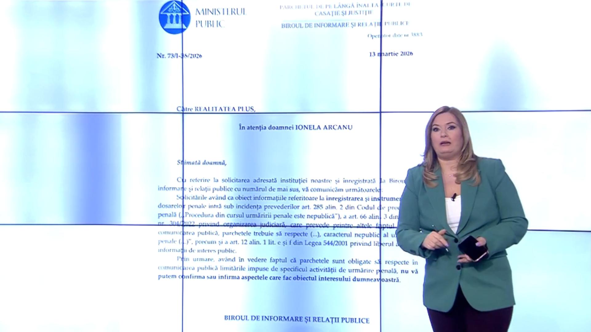 Jurnalista Ionela Arcanui a solicitat detalii despre dosarul ministrului