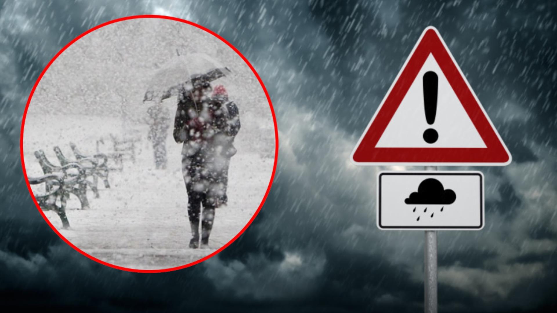 Alertă de furtuni, vijelii și viscol în mare parte din țară, până luni dimineață