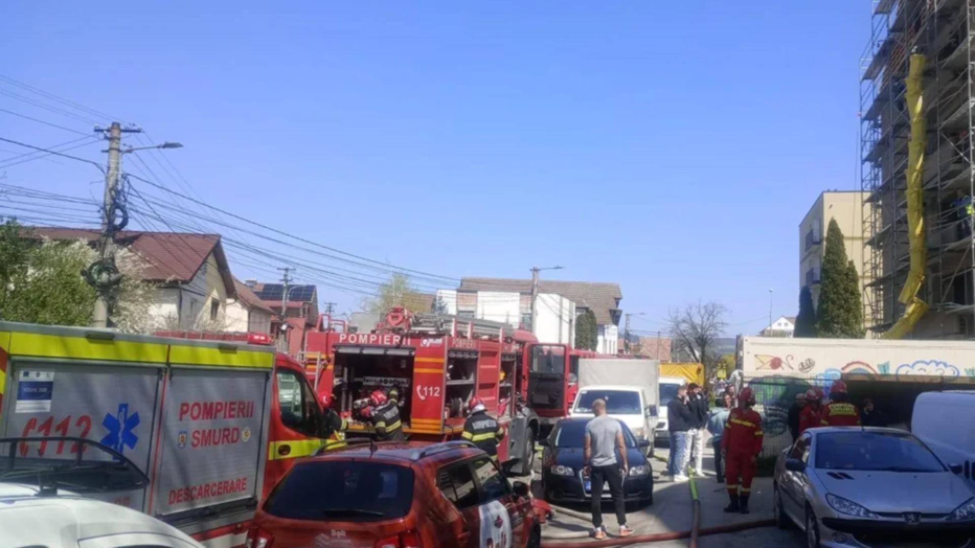 Incendiu în Sibiu. Sursa foto: Sibiuindependent.com.