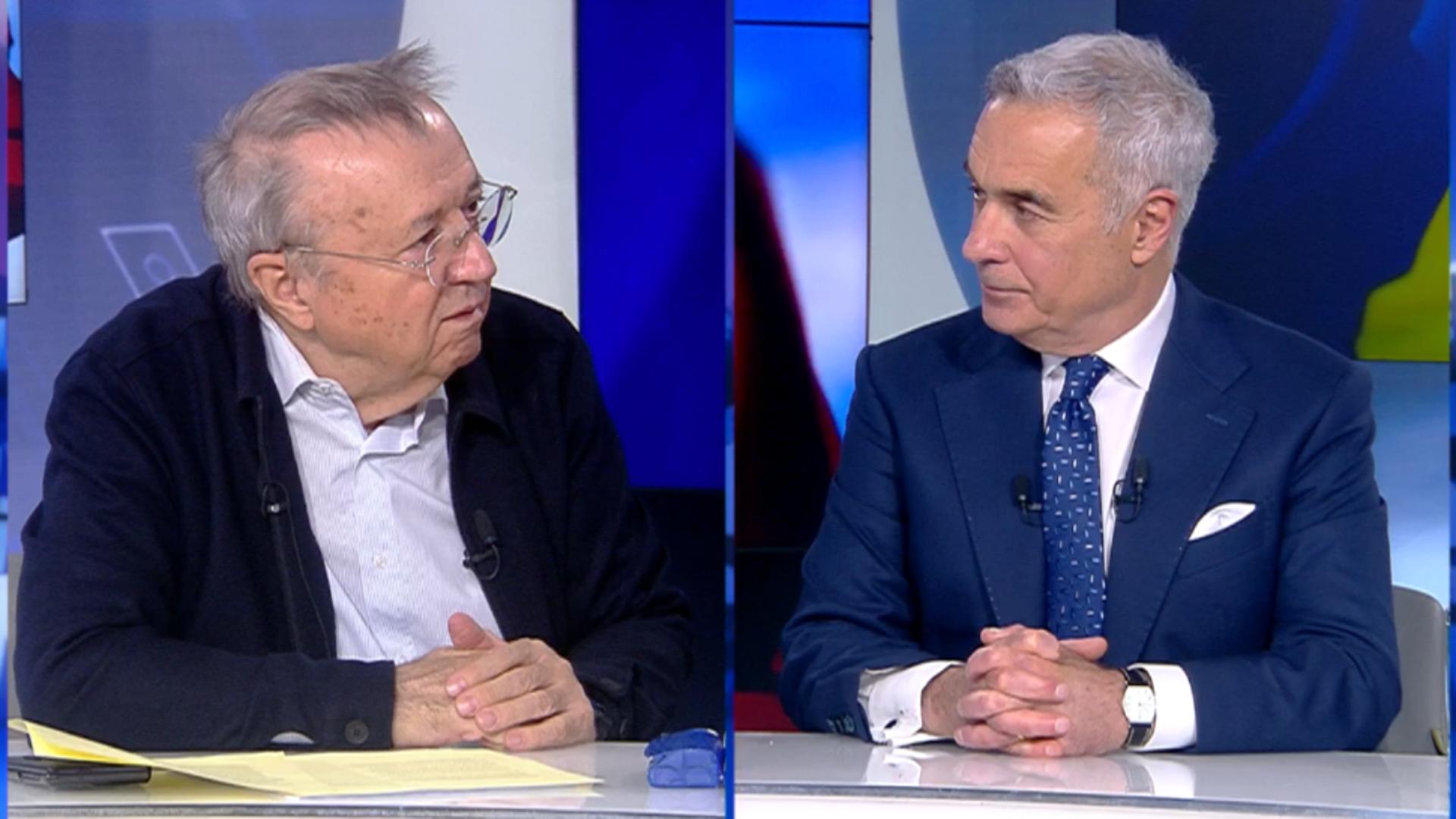 Călin Georgescu, într-un interviu de excepție la Realitatea Plus, alături de Ion Cristoiu. Foto/RealitateaPlus