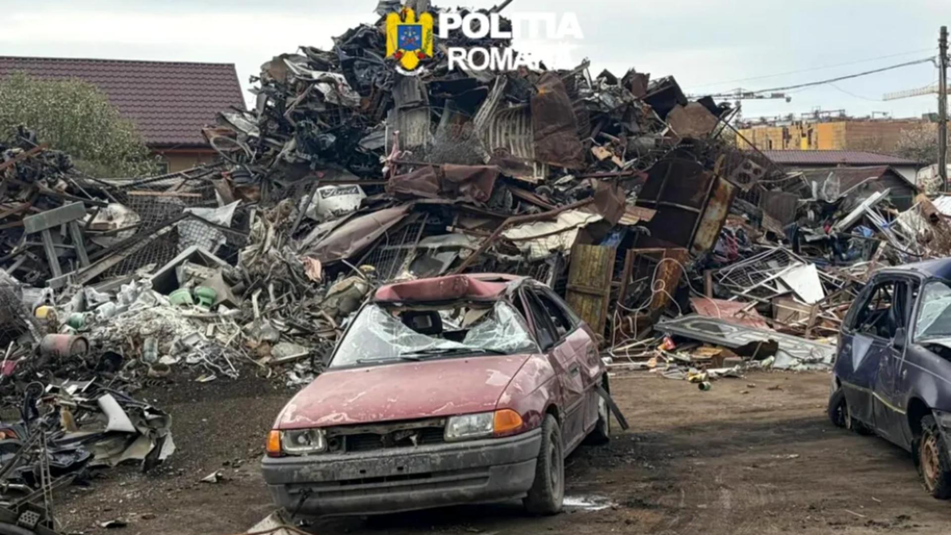 Raid în centrele de fier vechi din estul țării. Foto/Poliția