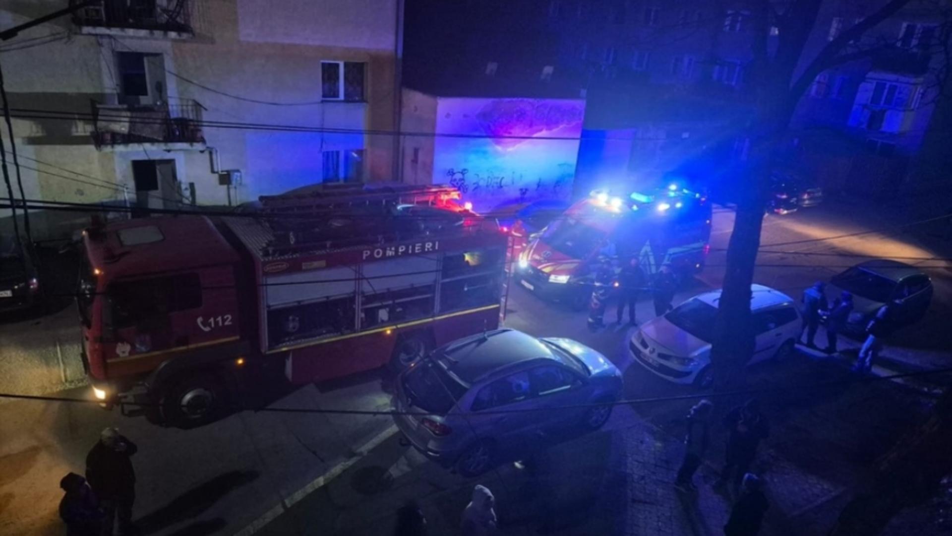 Incendiu într-un bloc din Sighetul Marmației