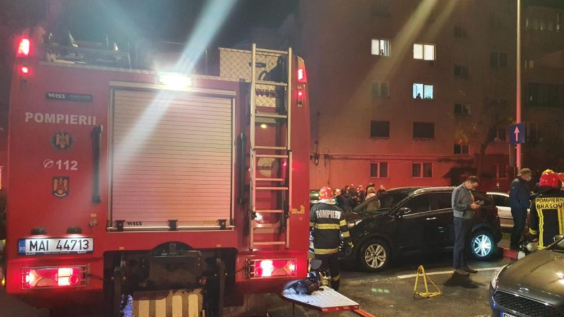 Incendiu într-un bloc din municipiul Brașov