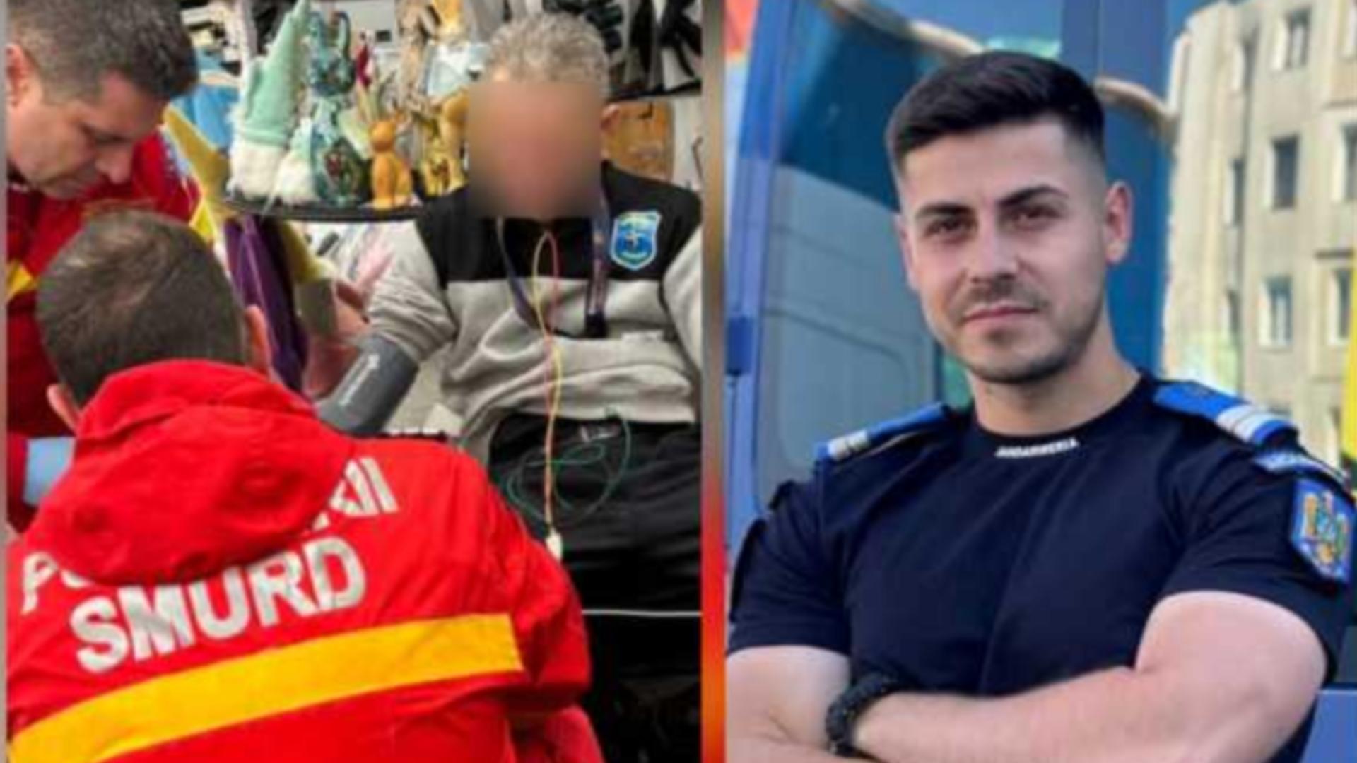 Un jandarm din Mureș a salvat viața unui agent de pază