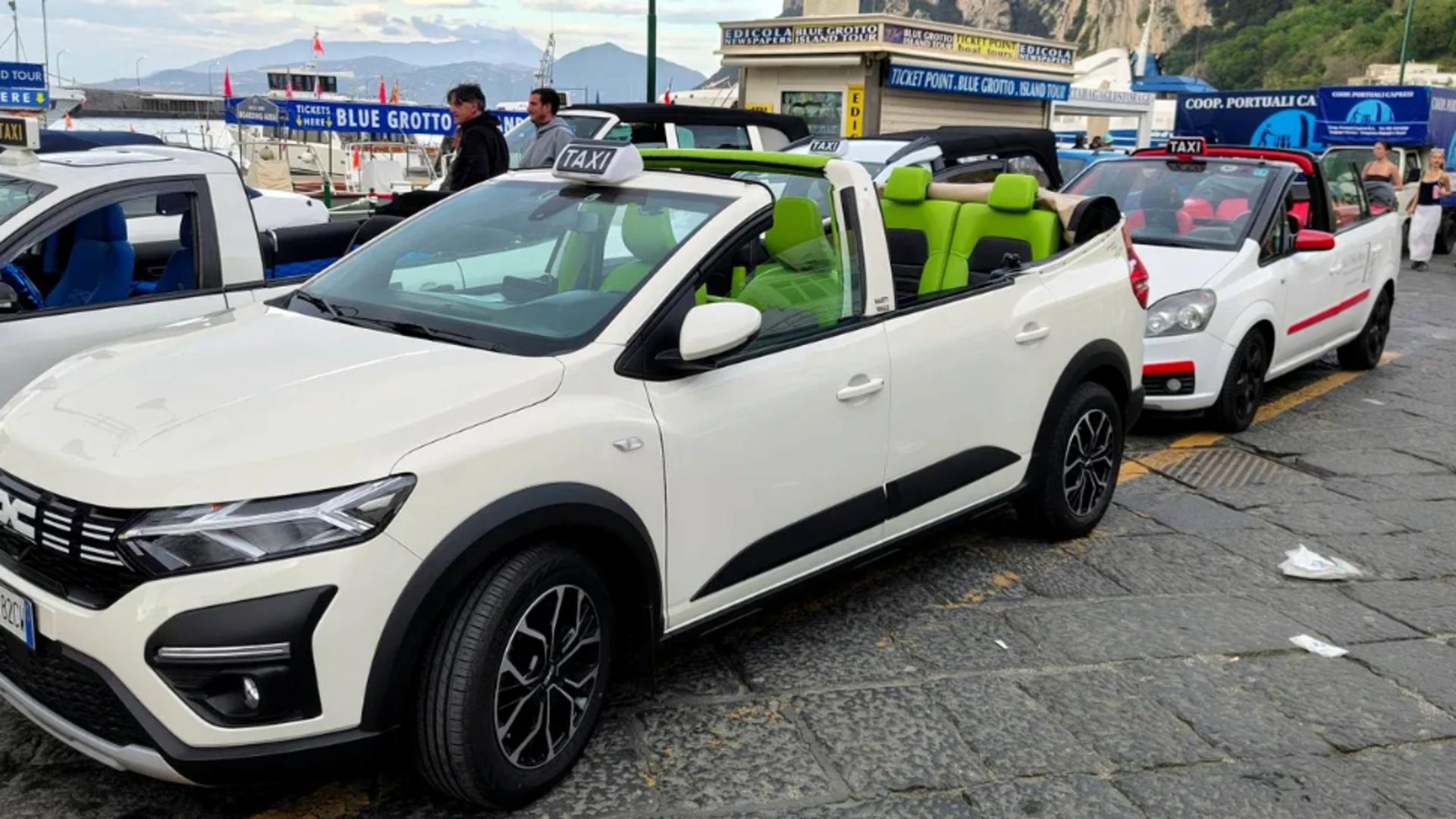 Modelul de familie produs la Mioveni a fost transformat într-un taxi decapotabil spectaculos cu 7 locuri. Foto/Dacia Jogger Romania