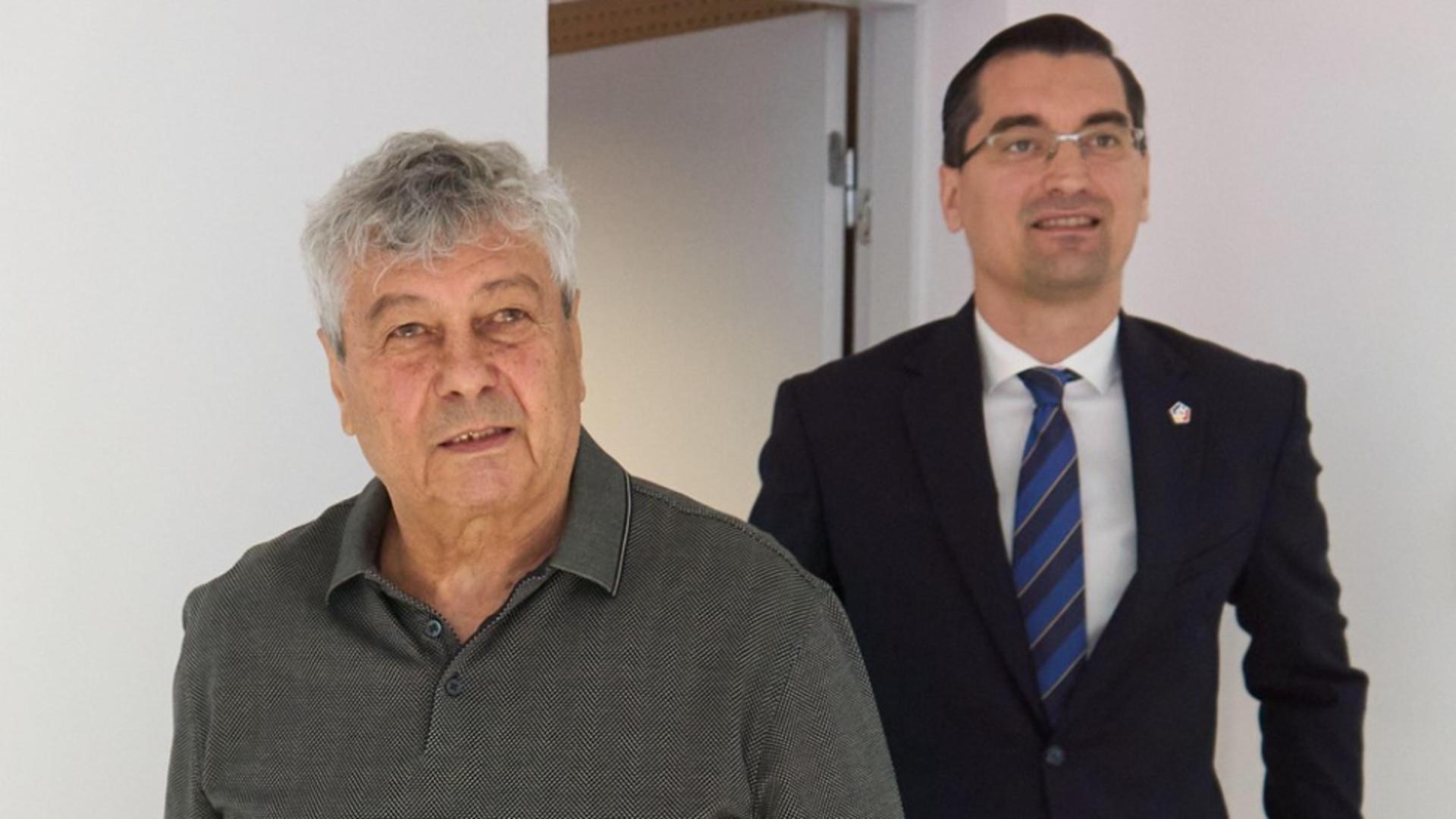 Mircea Lucescu și Răzvan Burleanu (foto: profimedia)